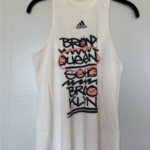 Adidas Cream NYC Graphic Tennis Tank Top